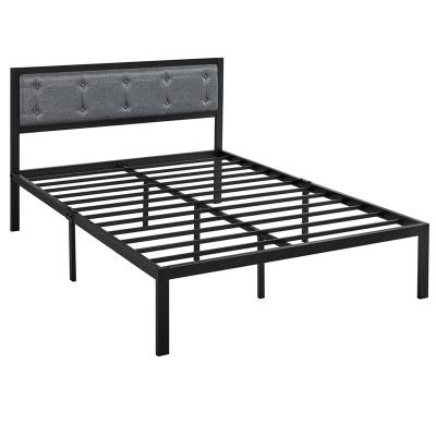 China (Height)Adjustable Iron Bed With Soft Headboard Bed Frame for sale