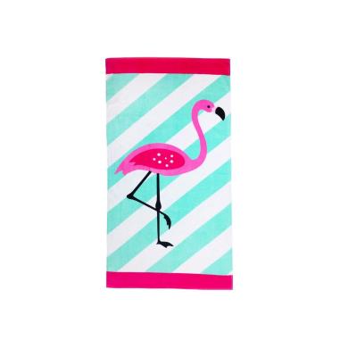 China 100% Cute Blanket Bath Towel Sandproof Cotton Flamingo Kids Beach Towel Child Safe Quick Dry Towel For Indoor & Outdoor for sale