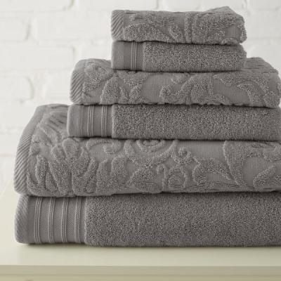 China China Supplier Compressed Ultra Luxurious 100% Cotton Terry Fabric 6-Piece Jacquard Hotel Towel Set With Low Price for sale