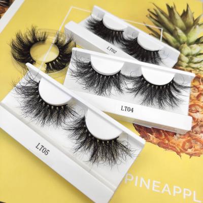 China Classic 25mm Mink Lashes Vendor Fluffy Custom Strip Lashes Box Packaging False Mink Lashes for sale