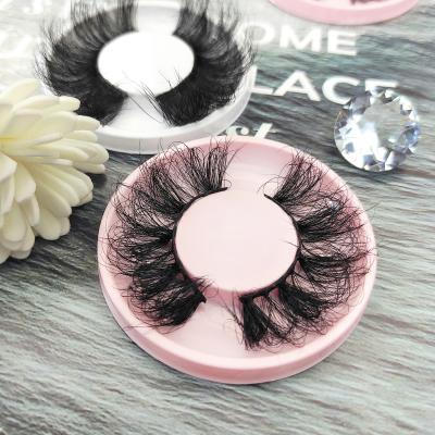 China Wholesale Price Thick Good Quality Dramatic Private Label 3d Mink Eyelashes Real Mink Lashes 25mm Length for sale