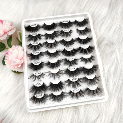 China Natural Looking Super Soft Luxury Wick Strips Wholesale 100% Mink Eyelash 25mm Mink Lashes Fluffy Vendor Tapered 3d 5d 8d Eyelashes Hand Made for sale