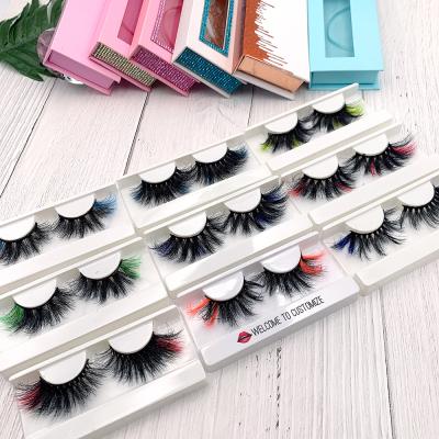 China New Arrival Thick Lashes Styles Color Lashes3d 25mm Mink Eyelashes Popular Multi Colorful Lashese Wholesale Seller for sale