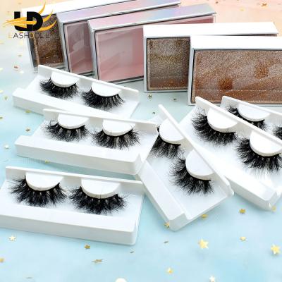 China Custom mink eyelash 8D mink logo lash box 100% real thick Siberian mink eyelashes lashese with case for sale