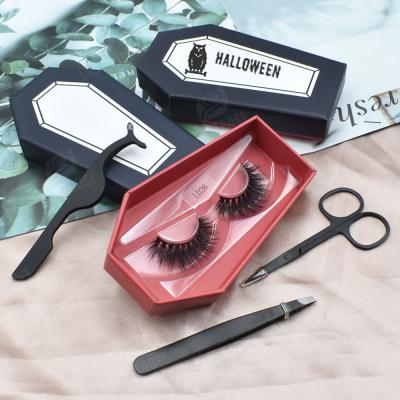 China Real Mink Lashes Vendor With Custom Logo Eyelash Case 3D lashbox wholesale super soft natural looking 3D vendors Halloween for sale