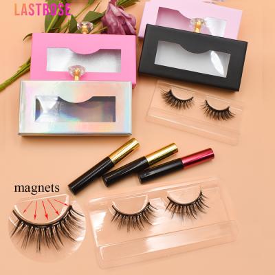 China 2021 Good Quality Natural Private Label Magnetic Lashes Natural Daily False Mink Makeup Magnetic Eyelashes for sale