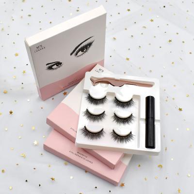 China Natural Hot Selling Magnetic Makeup 3D Eyelash Accept Private Label Custom False Eyelash 5 Magnets Makeup for sale