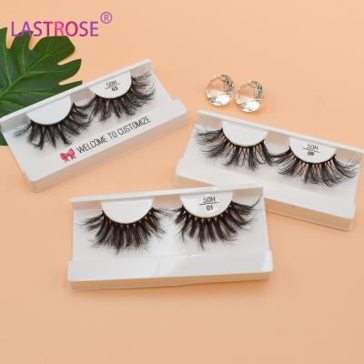 China 25MM private label faux mink wholesale faux mink silk wholesale full natural looking 3d strip vegan faux mink lashes for sale