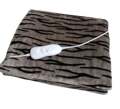 China Custom Heated Bedroom Blanket OEM Leopard Printed Electric Fleece Blanket Mattress Pad for sale