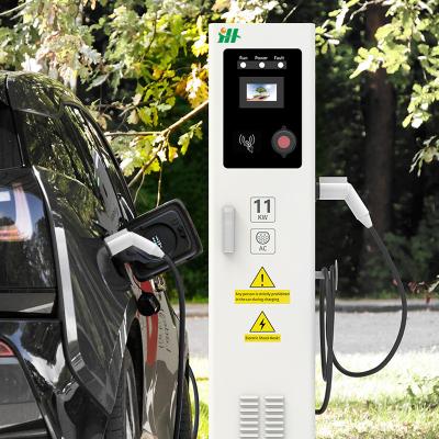 China Remote Control Charger Station Type2 7kw 11kw 22kw Electric Car Charger Floor Station With OCPP Automobile EV Charger for sale