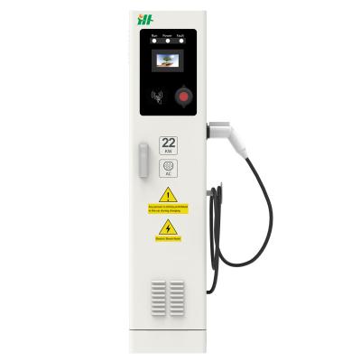 China Screen Display 7KW 11KW 22KW Floor Mounted AC EV Charger EV Charging Station With Commercial Or Home Using Market for sale