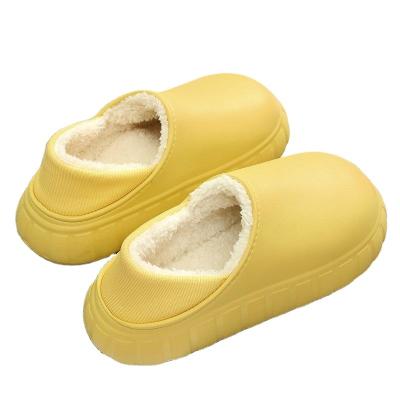 China Cushioning Men's and Women's Unisex Memory Foam Comfort Knitted Cotton-Blend Closed Toe House Shoes Slippers for sale