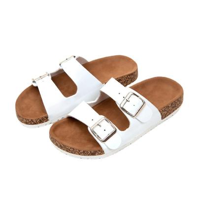 China Fashion Trend New 2021 Summer Fur Beach Wear Women Logo Flat Casual Custom Metal Buckle Roman Beach Slippers for sale