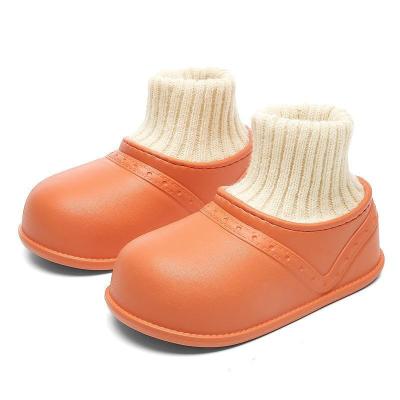 China Baby Boy Girls Indoor Breathable Cotton Non-slip Sole Waterproof Rubber Slipper Floor Toddler Kids Outdoor Shoes for sale