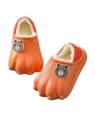 China Other Boys Girls Toddler Room Kids Fur Lined Warm Slip On Winter Cute Non-Slip Indoor Home Slippers for sale