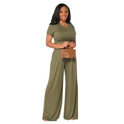 China Anti-Wrinkle New Elegant Wide Leg Lady 2 Piece Set Women Sets Clothing Pants Two Piece Set for sale