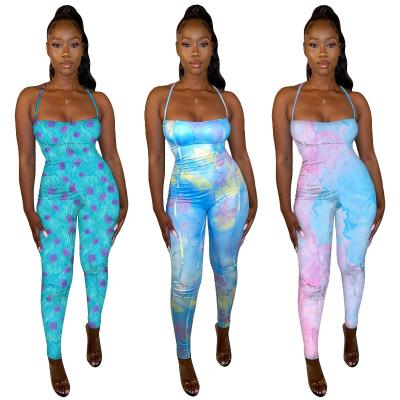 China 2021 New Anti-Wrinkle Overalls Tights Yoga Sleeveless Casual Overalls In Patchwork Colors for sale