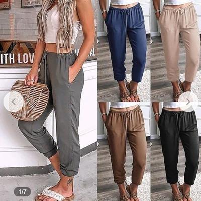 China 2021 Anti-wrinkle fashion women's pants and thin Harlem pants cotton and hemp pants loose nine point pants for sale