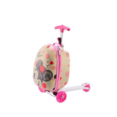 China New 16 Inch PC Creative Multifunctional Children's Trolley Shape Aluminum Scooter Luggage for sale