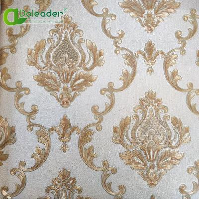 China Doleader factory supply modern wallpaper rolls silk effect PVC wallpaper for home decoration stocklot for sale