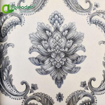 China Doleader modern design embossed rhombus pattern PVC wallpaper 1.06m new for home decoration stocklot for sale