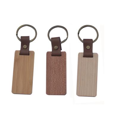 China Men's Amazon best-selling DIY blank wood key ring to engrave new leather wholesale price for sale