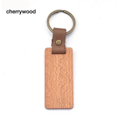 China Factory Made Custom Wooden Key Ring Blanks DDP Wholesale Rectangle Wood Made By Rosewood, White Maple, Rosewood, Walnut Key Chain for sale