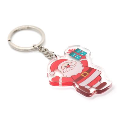 China Nice Promotion Gift Santa Clause Keychain Customized Double Layer Key Chain Acrylic Clear Acrylic Keychain No MOQ for sale