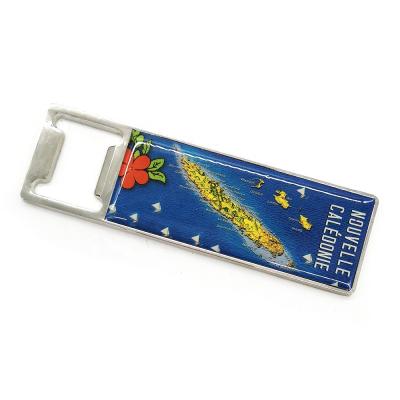 China Promotional Gifts Custom Design Rectangle Form CMYK Printing With Epoxy Cover Bottle Opener Card Design Beer Opener for sale