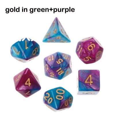 China DND Acrylic Polyhedral Game Dice Set Double-colors Role Playing Dice For RPG MTG Table Games D4 D8 D10 D12 D20 for sale