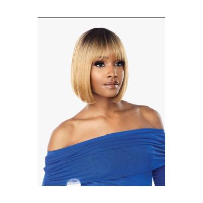 China Encrypted Bobo Hair Wig Gradient European and American Women's Short Hair Wig New Real Hairline Top and Natural Real Hair Wig for sale