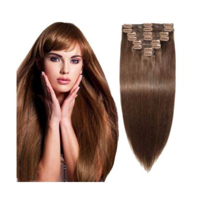 China European and American women's wig straight hair clip of real hair wig long straight hair 8 pieces real hair correction for sale