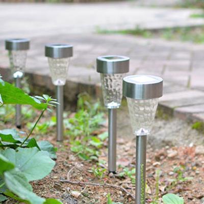 China Garden Factory Supply New LED Solar Garden Lights Stainless Steel Solar Lawn Lights for sale