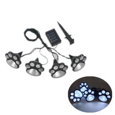 China Solar Led String Light LED Solar Paw Print Bear String Light Outdoor String Solar Animal Lights for sale