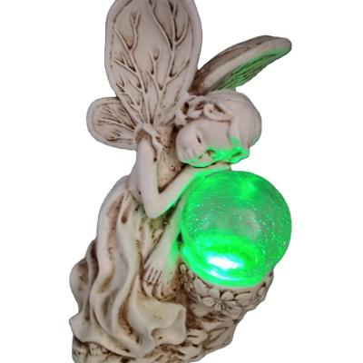 China Garden Solar Garden Resin Waterproof Poly Angel Shaped Lights Garden Led Light Solar Resin Light for sale