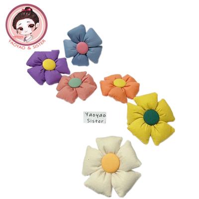 China Handmade flowers for hair accessories Children's cute cotton hair accessories, headflower accessories, handmade flowers fabric flowers for sale