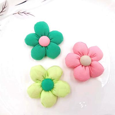 China Handmade flowers for hair accessories Girls hair accessories candy color three-dimensional handmade cloth flowers for sale