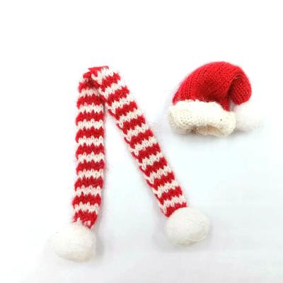 China Trendy Mini Santa Hats Scarf Wine Bottle Cover DIY Craft Supplies Miniatures Christmas Decorations For Home Shop for sale