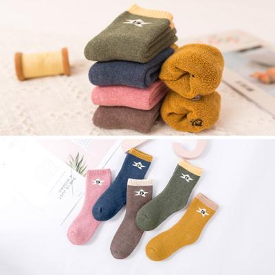 China Wholesale Viable Autumn and Winter Tube Baby Socks Cartoon Children Socks Plus Thick Velvet Terry Socks for sale