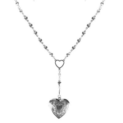 China ZKBKJSPZJB Cute Personalized Heart Pendant Necklace For Girls Stainless Steel Heart Necklace for sale