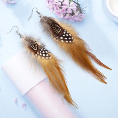 China ZKBKJSPZJB CLASSIC Elegant Feather and Leaf Earrings - Elegant Jewelry Pieces for Women for sale