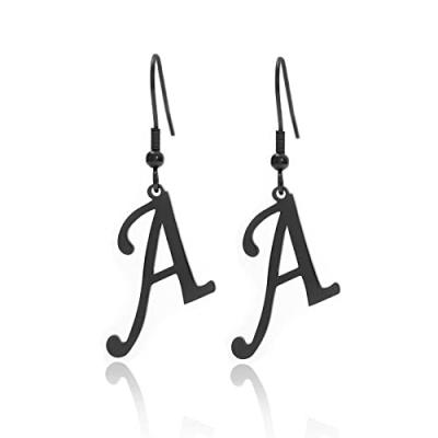 China ZKBKJSPZJB CLASSIC Letter Stainless Steel Dangle Earrings For Women, Personalized Initial Alphabet Earrings 26 Letter Earrings for sale