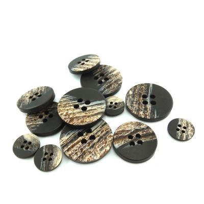 China Resin Viable Wholesale Marbling Matte Buttons 4 Hole Buttons Sewing Resin Buttons For Clothes for sale