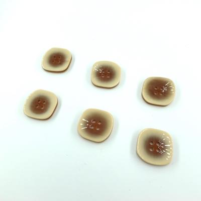 China Viable Wholesale Irregular Polish Resin Buttons 4 Hole Buttons Sewing Resin Buttons For Clothes for sale