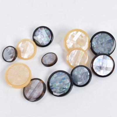 China Fashion Round Mosaic Shirt Buttons Resin Buttons Washable Wholesale Leg Buttons For Clothes Sweater Shirt Coat for sale