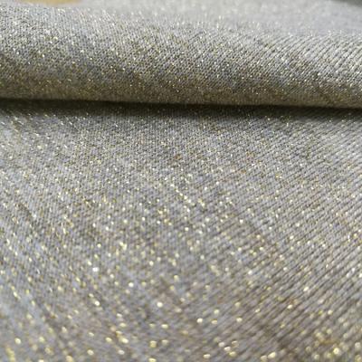 China Anti-Static Lurex Fabric Material Spandex Shimmer Lurex Knit Jersey Fabric With Gold Lurex For Garment for sale