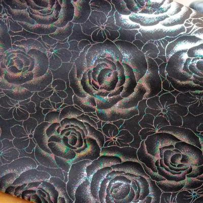 China Anti-static floral digital printing foil hologram fabric printing foil hologram imagination floral lycra fabric for sale