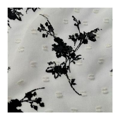 China cheap price anti static flocked chiffon fabric / flock printing polyester chiffon fabric for fashion clothes for sale