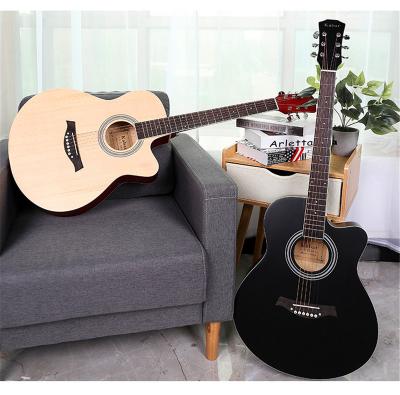 China Spruce Veneer Wholesales 40 Inch High Quality Single-board Spruce Wood Matte Folk Acoustic Guitar for sale