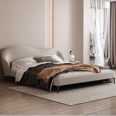 China (Others) Wooden Frame Gray Fabric Modern King Queen Height 1.8m Adjustable Luxury Double Bed Bedroom Furniture for sale